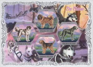 Dogs Stamp Pet Irish Labrador Tibet Greek Berger Souvenir Sheet of 4 MNH