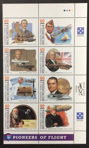 Micronesia 1995 #233 Block of 8, Pioneers of Flight, MNH(see note).