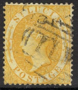 ST.LUCIA SG16 1876 4d YELLOW p14 USED