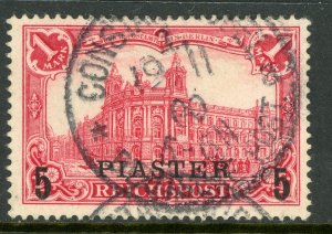 Germany 1900 Offices in Turkey 5 Piastre/1 Mark Germania Sc # 21 VFU E858