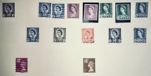 Wales & Monmouthsire #1//12 Used CV$5.00 QEII Regional Issues plus Machins