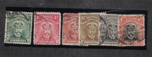 Rhodesia 119 - 122 + 120b & 125 - King George V Issues. Used.  #02 RHOD119s