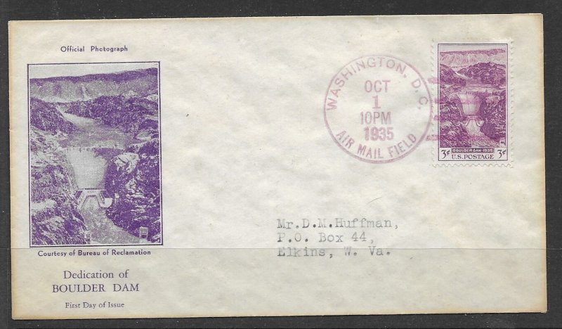 Sc. 774 Boulder Dam FDC Rice cachet L162