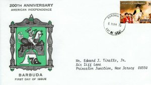 BARBUDA  1976 The 200th Anniversary of American Revolution  FDC13821