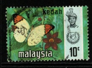 MALAYA KEDAH SG128 1971 10c BUTTERFLIES FINE USED