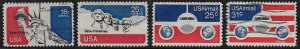 U.S. #C87-90 Used; Set of 4; Liberty, Rushmore, Plane with Globes (1974-76)