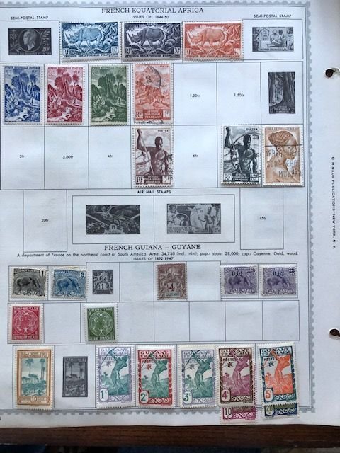 French Equatorial Africa on 11 old album pages