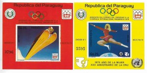 PARAGUAY 1975 WINTER OLYMPIC SPORT GAMES INNSBRUCK 1976 UN SC 1600/1 BL 252/3