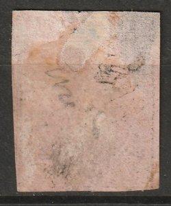 Italy Parma 1852 Sc 3 used inking issue large corner thin light cancel