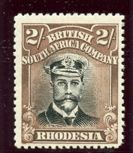 Rhodesia 1922 KGV  Admirals 2s black & brown MLH. SG 318. 