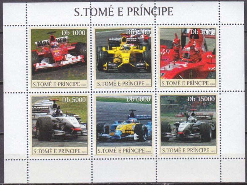 2003 Sao Tome and Principe 2253-58KL Cars / Formula 1 Car Racing 11,00 €