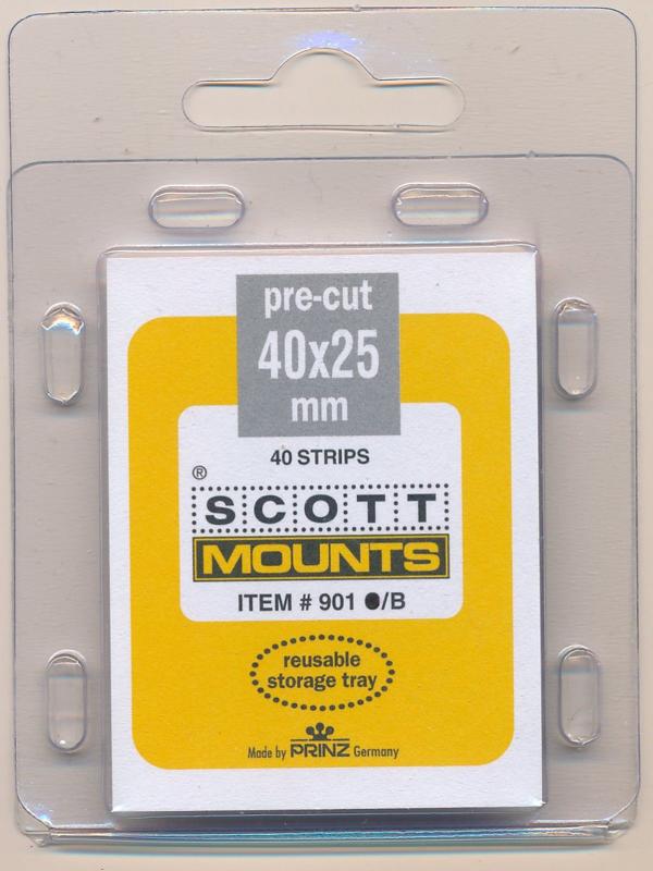 Prinz Scott Stamp Mount Size 40/25mm BLACK (Pack of 40) (40x25 40mm)  PRECUT