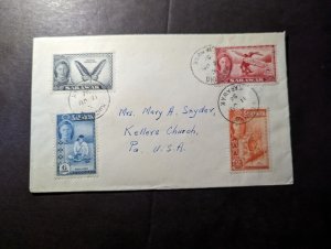 1956 British Sarawak Borneo Cover Kuching to Kellers Church PA USA