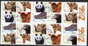 Australia SG3861b 2012 Australian Zoo Self Adhesive Booklet Pane Used