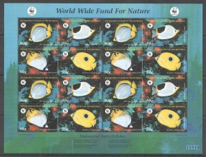 B0198 1997 Micronesia Fauna Wwf Marine Life Butterflyfish 1Sh Mnh