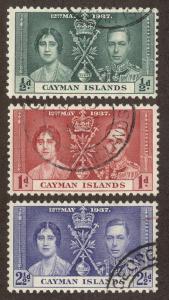 CAYMAN ISLANDS SC# 97-9 F-VF U 1937