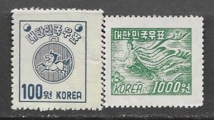 South Korea 188-9 MNH Designs hi values of set , vf. 2022 CV $ 14.50