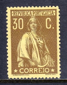 Portugal - Scott #221 - MH - P15 X 14, chalky paper - Small thin - SCV $8.75