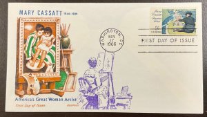 1322 Overseas Mailer/Jackson cachet Mary Cassatt, Artist FDC 1966