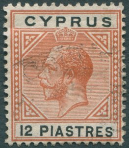 Cyprus 1913 12pi chestnut & black SG82 used