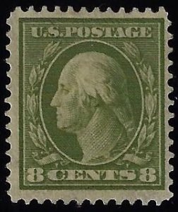 Scott #380 - $200.00 – VF-OG-NH – Bold prooflike color.  Showpiece!