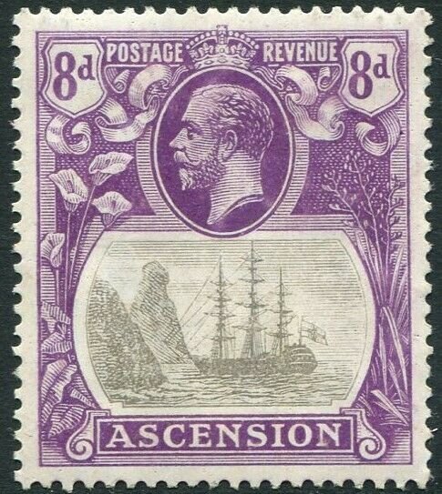 ASCENSION-1924-33 8d Grey-Black & Bright Violet Sg 17 MOUNTED MINT V33791