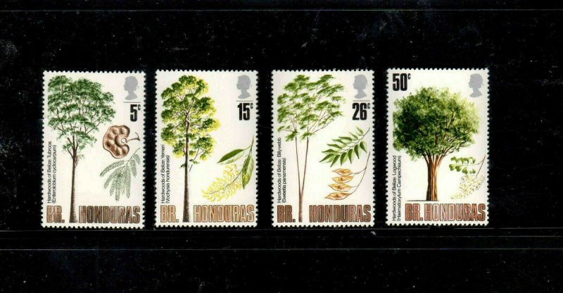 BRITISH HONDURAS #283-286  1971 HARDWOOD TREES OF BELIZE     MINT VF NH  O.G