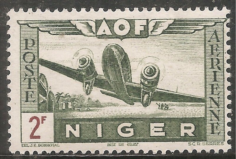 Niger Air Post Stamp - Scott #C8/CD88 2fr Multi OG Mint/LH 1942