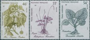 French Polynesia 1987 Sc#465-467,SG514-516 Medicinal Plants set MLH