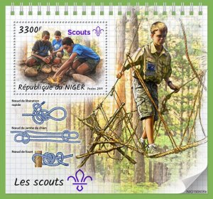 Niger 2019 MNH Scouting Stamps Girl Boy Scouts Knots 1v S/S 