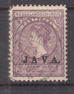 NETHERLANDS INDIES, 1908 JAVA overprint, perf. 11, 1g. Lilac, used.