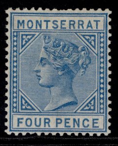 MONTSERRAT QV SG5x, 4d blue, M MINT. Cat £600. WMK REVERSED