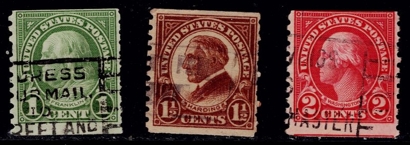 U.S. 597, 598, 599 USED NH SET OF 3 (V4629)