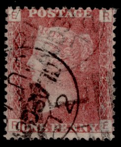 GB QV SG43, 1d rose-red PLATE 172, FINE USED. CDS RE