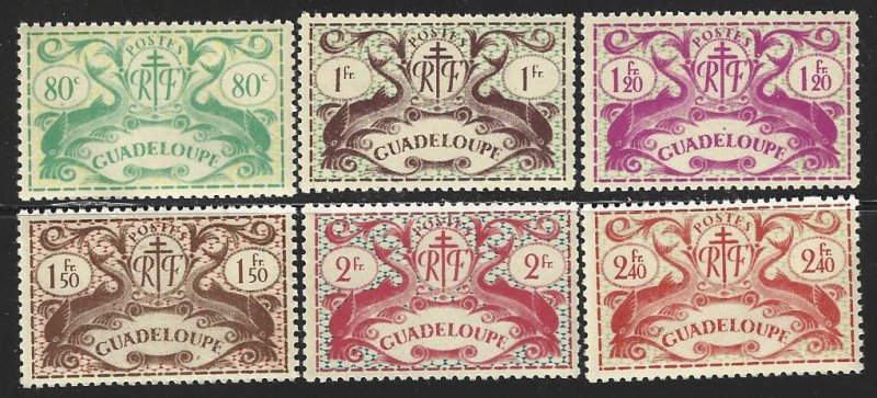 Guadeloupe #168-186, Dolphins, M-NH*-