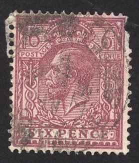 Great Britain Sc# 167 Cull (a) 1912 6p rose lilac King George V