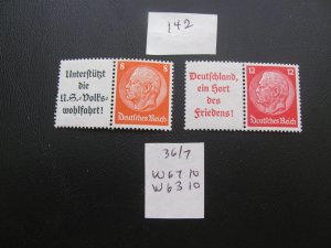 GERMANY 1936-37 MNH  MI. W63,W67 Booklet   XF 20  EUROS (142)