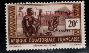 French Equatorial Africa Scott 87 MH* 1941 LIBRE Overprint stamp