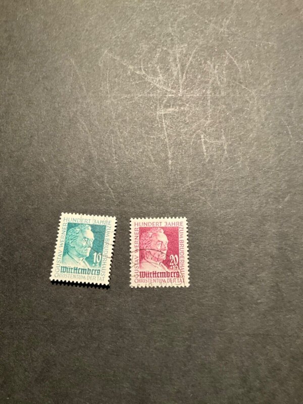 Stamps German Occupation Wurttemberg Scott #8nB7-8 used