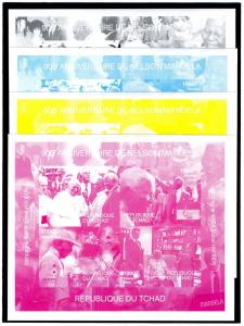 Chad 2008 MANDELA POPE JOHN PAUL II SUNSAT SATELLITE (4) Color Proofs VF