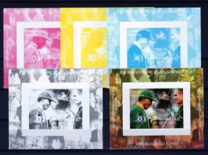 Chad 2008 90th.Ann.Mandela-Rugby World Cup Progressive Proofs MNH