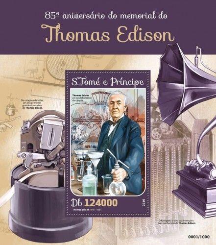 Thomas Edison Inventors Physics Science Sao Tome and Principe MNH stamp set