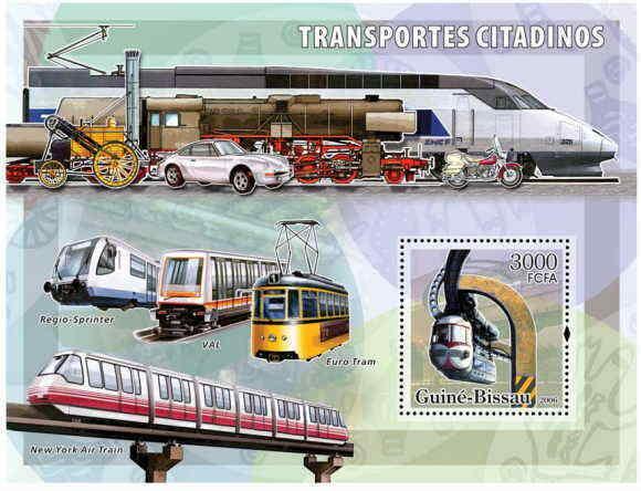 Guinea-Bissau - City Transport Trams on Stamp - GB6115b