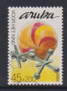 Aruba  #B13 used 1988 children`s toys  45c jacks