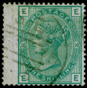 SG150, 1s green PLATE 10, FINE USED. Cat £200. EE