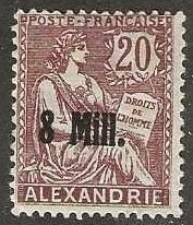 French Offices in Alexandria 37, mint, hinge remnant, 1921.  (f234)