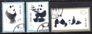 China-PRC  #708-710  Pandas  VF  Used   CV $13.50  ....   1350384