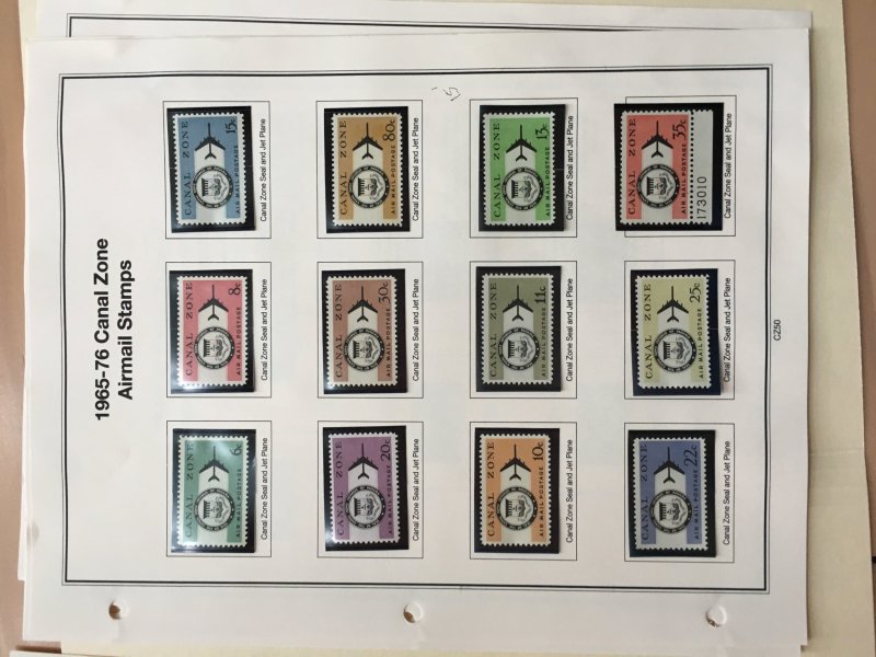 Collection of Canal Zone stamps, most mh or mnh