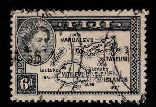 FIJI Scott 154 QE2 Map stamp