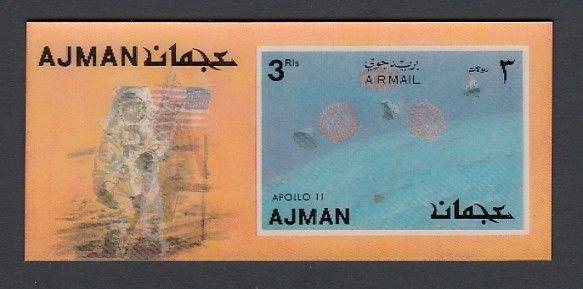 Ajman, Mi cat. 1451, BL375. Apollo 11, 2-D s/sheet.